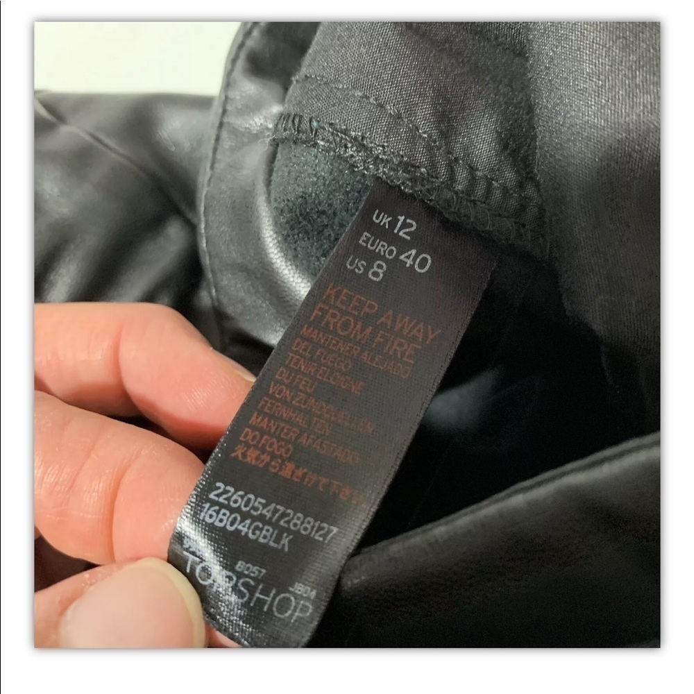 Topshop Womens Vegan Leather Pants 8 Highrise - Picture 4 of 6